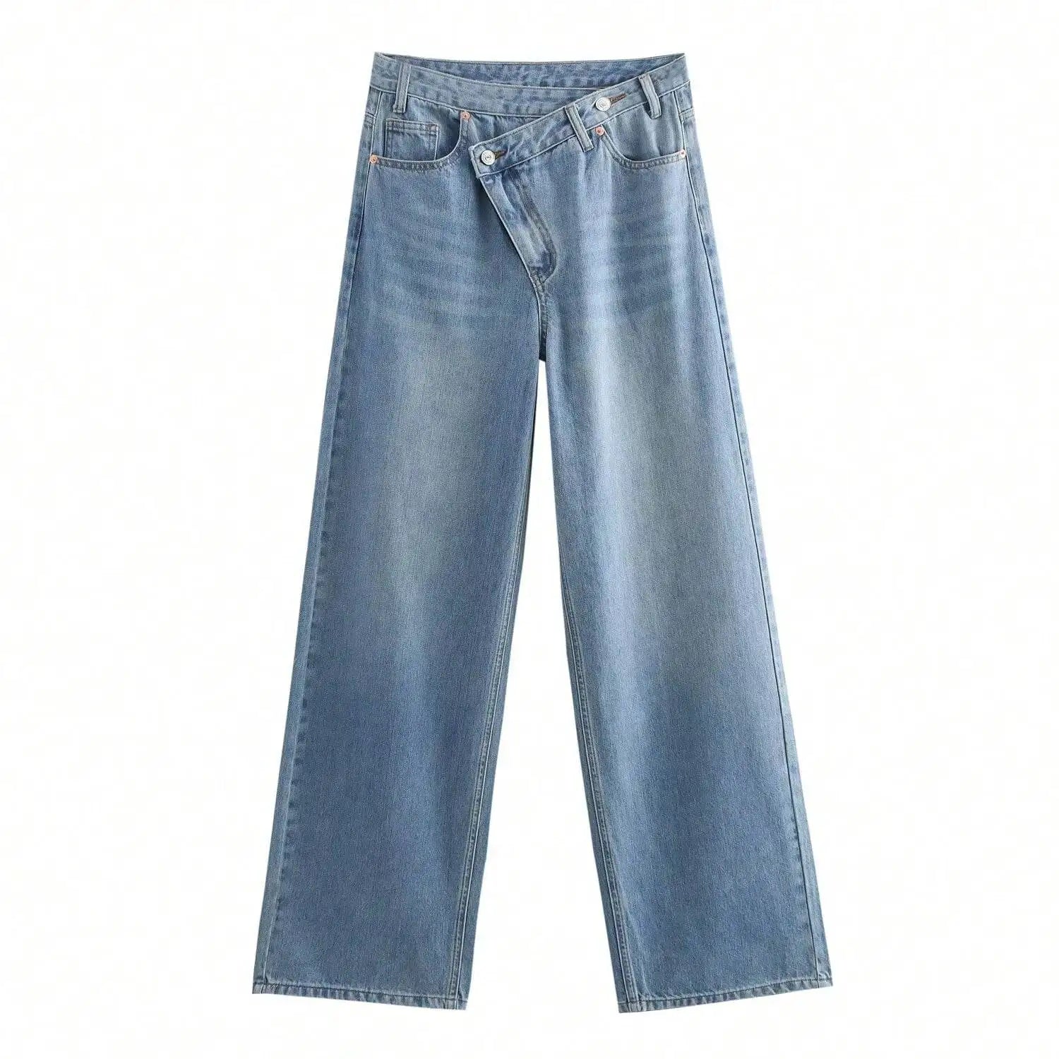 2025 Summer Women'S Fashionable Straight Jeans High Waist Vintage Zipper Women'S Casual Jeans Commuting Streetwear Y2K