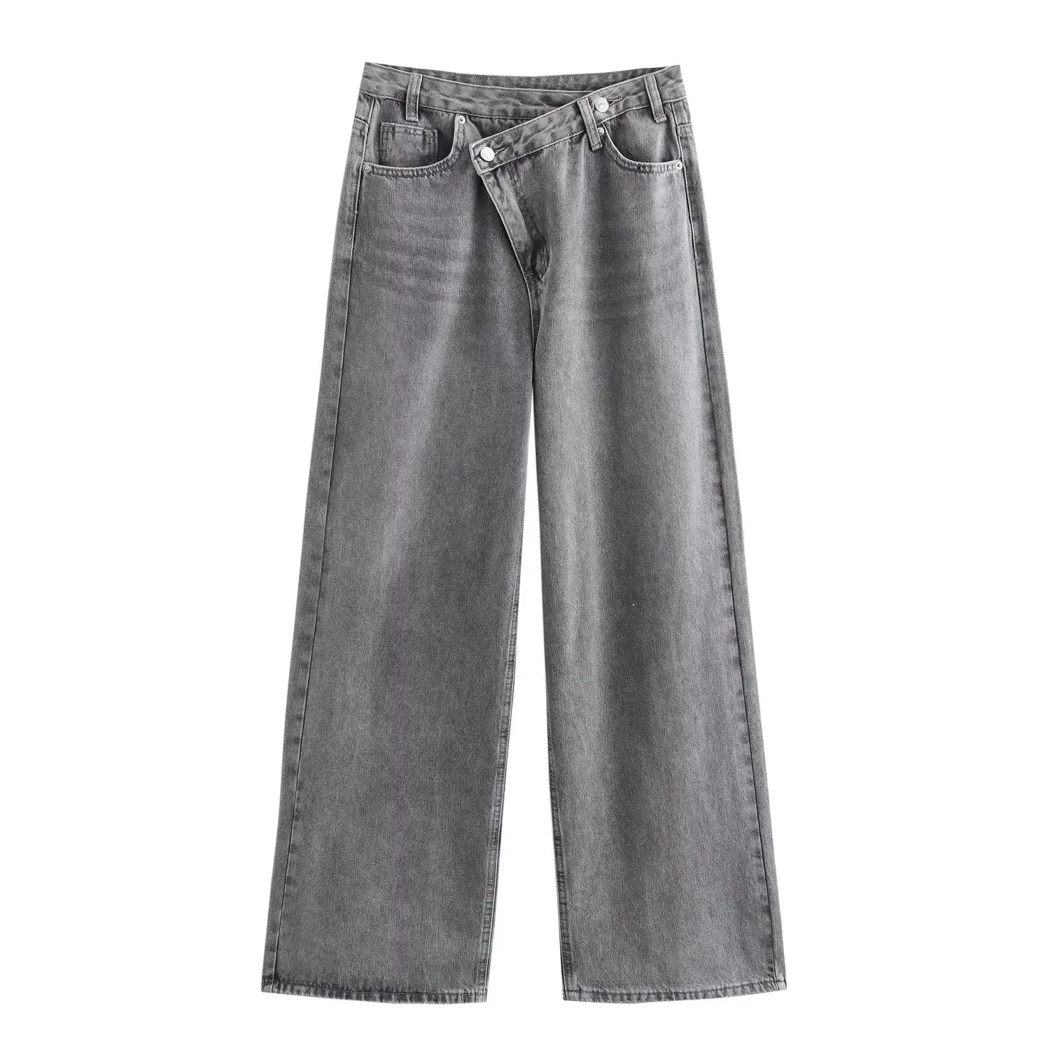 2025 Summer Women'S Fashionable Straight Jeans High Waist Vintage Zipper Women'S Casual Jeans Commuting Streetwear Y2K